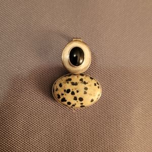 Onyx and Jasper sterling pendant